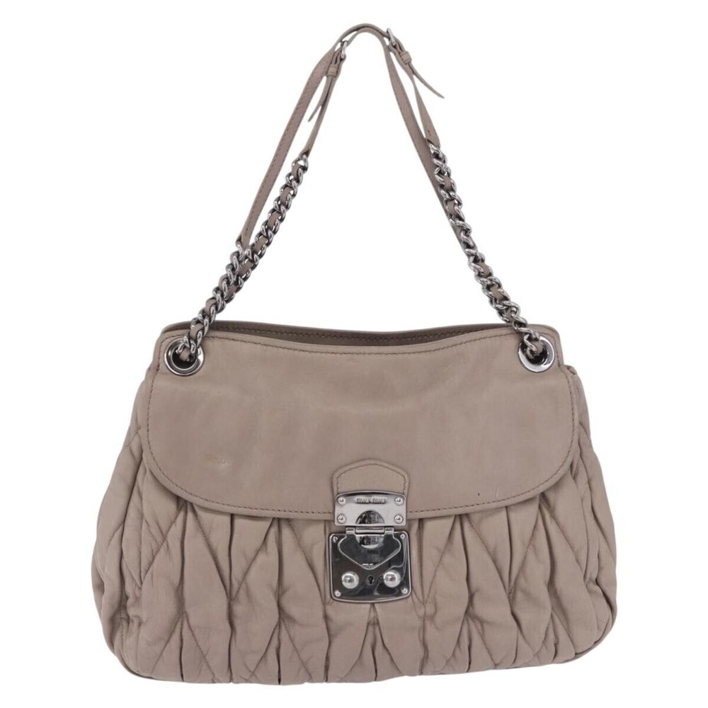 Miu Miu Chain Pushlock Matelassé Nappa Leather